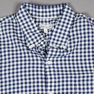 Men's Large Peter Millar long sleeve blue and white checkerboard button up shirt